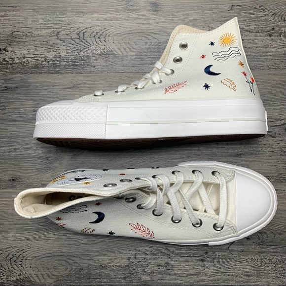 Women’s Converse Platform It’s Okay To Wander White Lift Multi Size - Picture 3 of 6